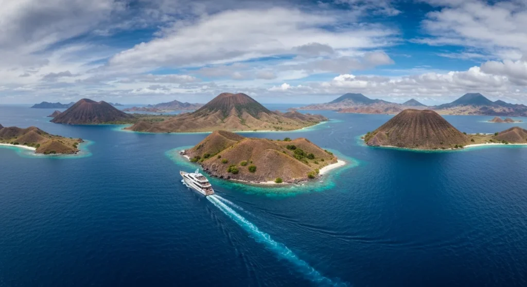 Multi-day yacht expedition exploring remote islands of eastern Komodo